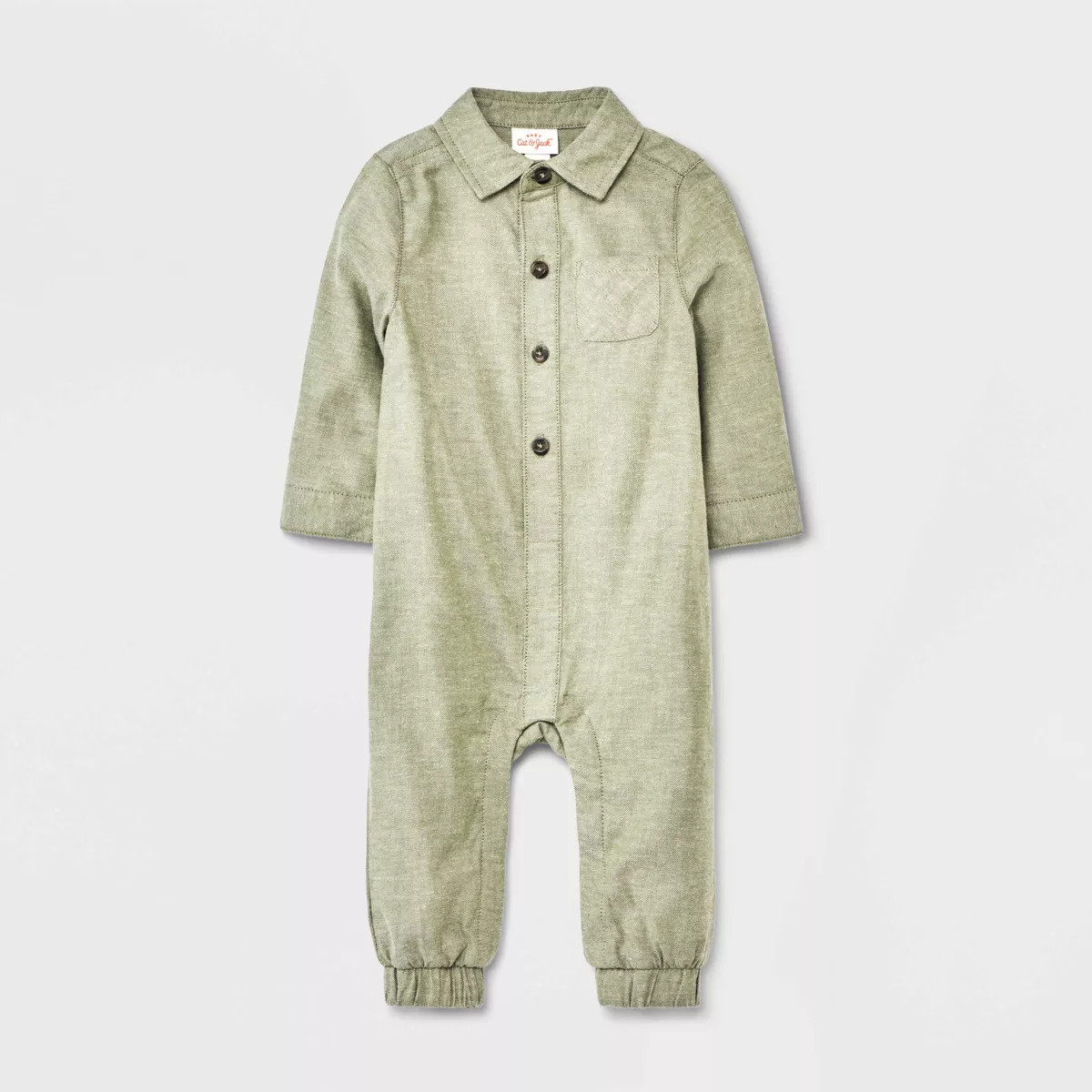 Baby Boys' Flannel Solid Romper - Cat & Jack™ Olive Green | Target