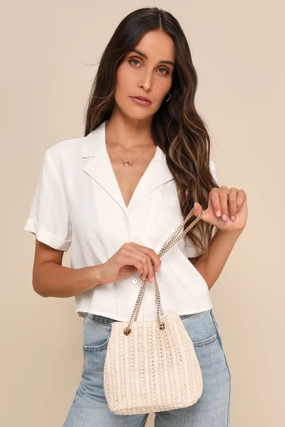 Miles to Go Ivory Straw Mini Bag | Lulus