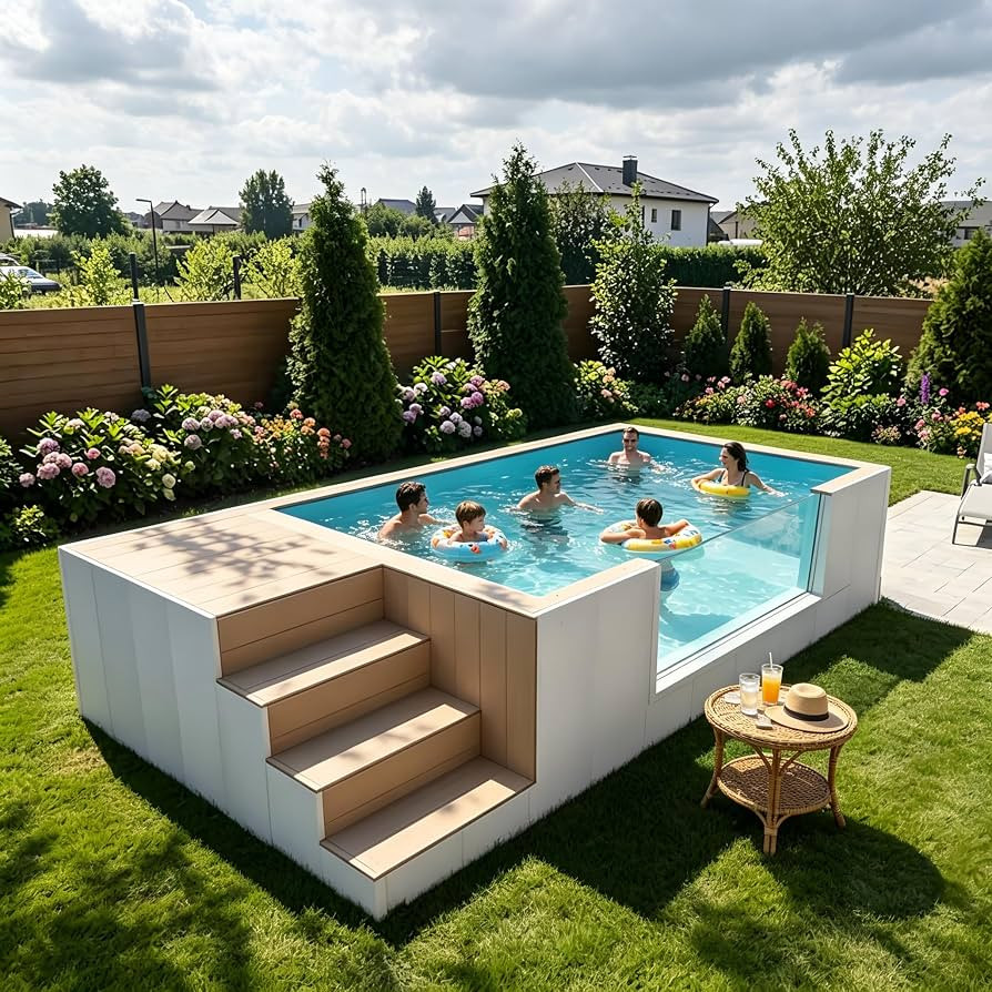 Small Modular Shipping Container Pool, Luxury Above Ground Swimming Pool, Prefab Container Pool w... | Amazon (US)