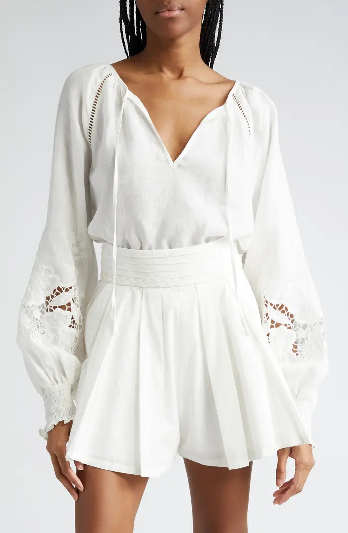 Flora Long Sleeve Linen Top | Nordstrom Rack