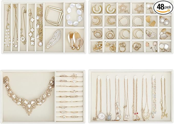 ProCase Stackable Jewelry Organizer Trays for Drawers, Jewelry Drawer Inserts Container Display C... | Amazon (US)