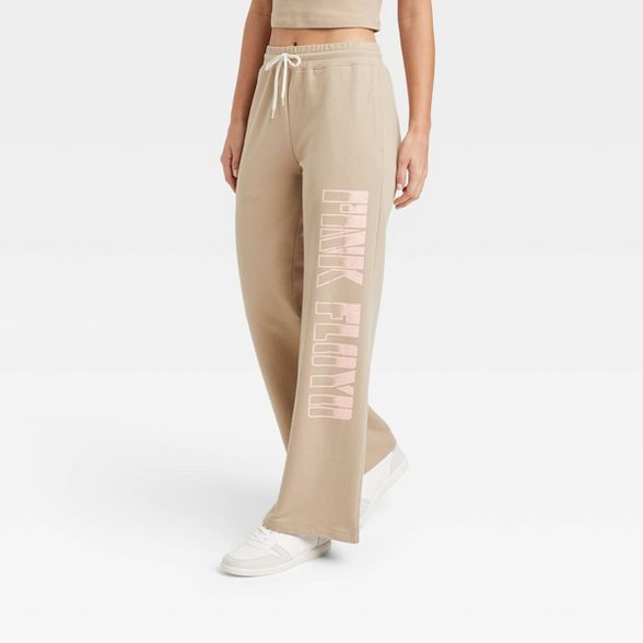 Women's Pink Floyd Flare Graphic Pants - Light Brown | Target
