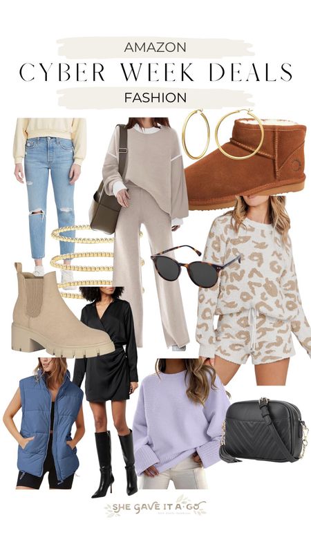 I love these amazon fashion pieces, I own the levi jeans and wear them all the time! /amazon cyber/ amazon fashion/ ugg dupe/ gold jewelry/ comfy sets/ sweater/ boots

#LTKSeasonal #LTKCyberWeek #LTKHoliday