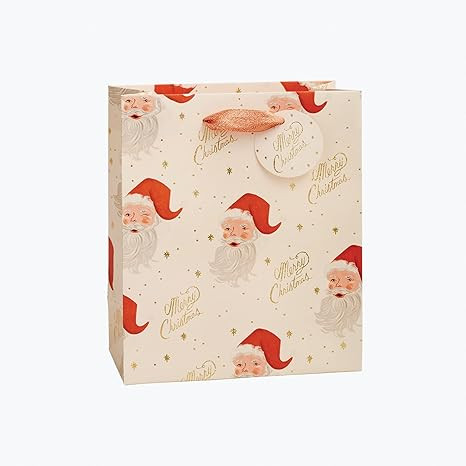 RIFLE PAPER CO. Santa Medium Gift Bag Bundle With Uncoated Paper, Gold Foil, Cotton Ribbon, And G... | Amazon (US)