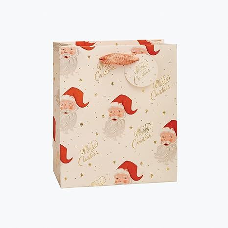 RIFLE PAPER CO. Santa Medium Gift Bag Bundle With Uncoated Paper, Gold Foil, Cotton Ribbon, And G... | Amazon (US)