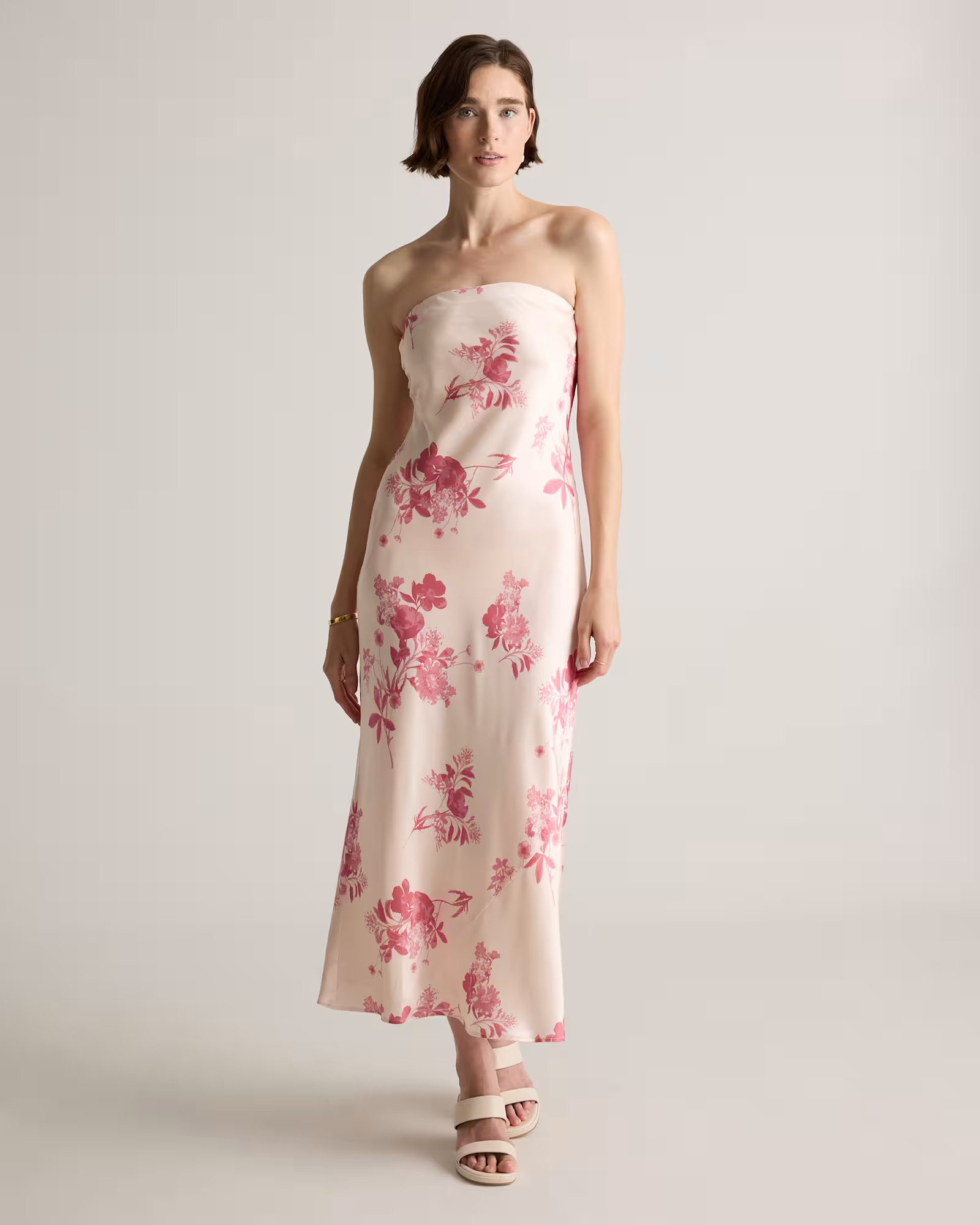 100% Washable Silk Strapless Midi Dress | Quince