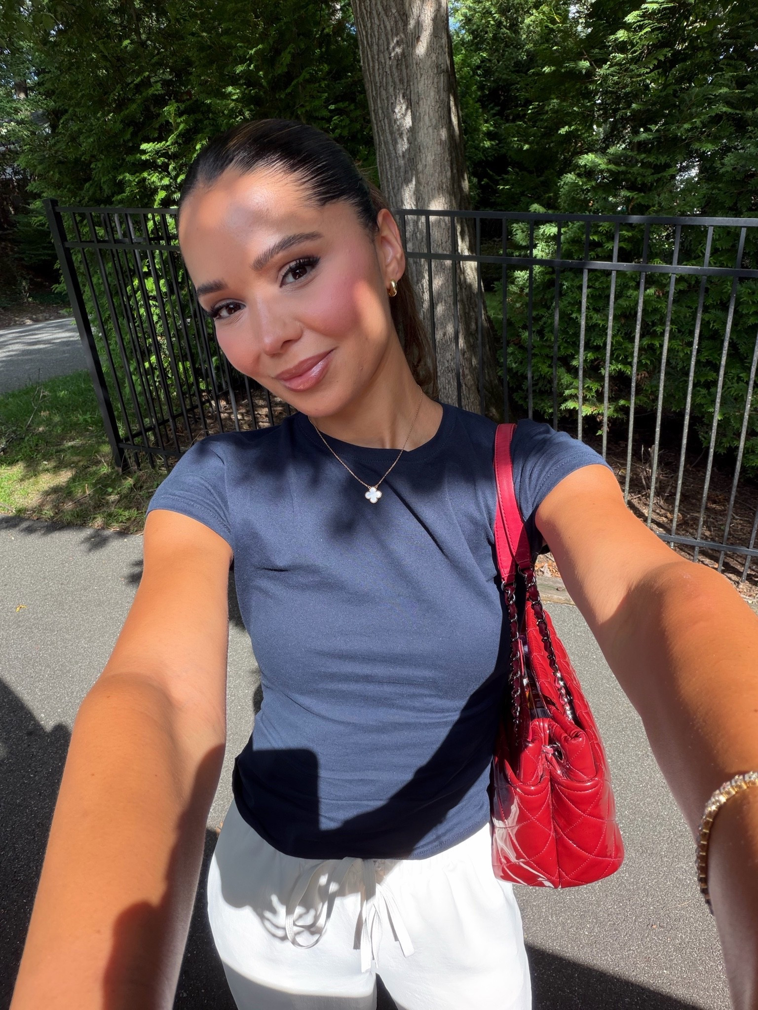 Linking my tee & pants here 
Top: medium 
Pants small