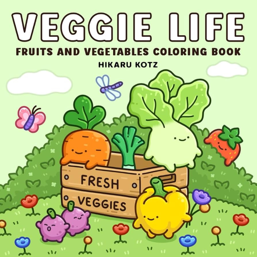 Veggie Life: Fruits and Vegetables Coloring Book for Adults and Teens | Amazon (US)