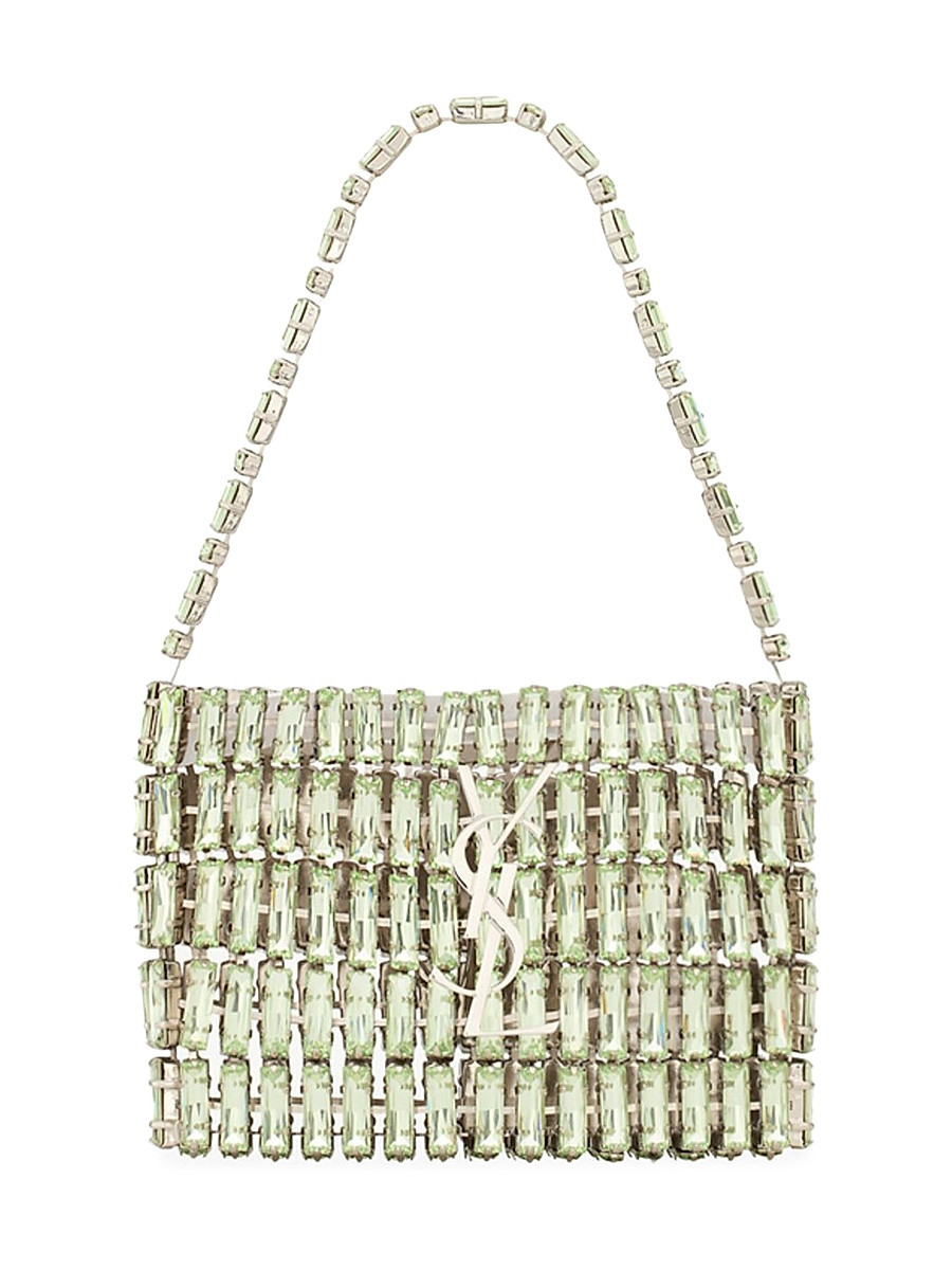 Saint Laurent Women's Micro Evening Bag in Crystals - Chrysolite | Saks Fifth Avenue