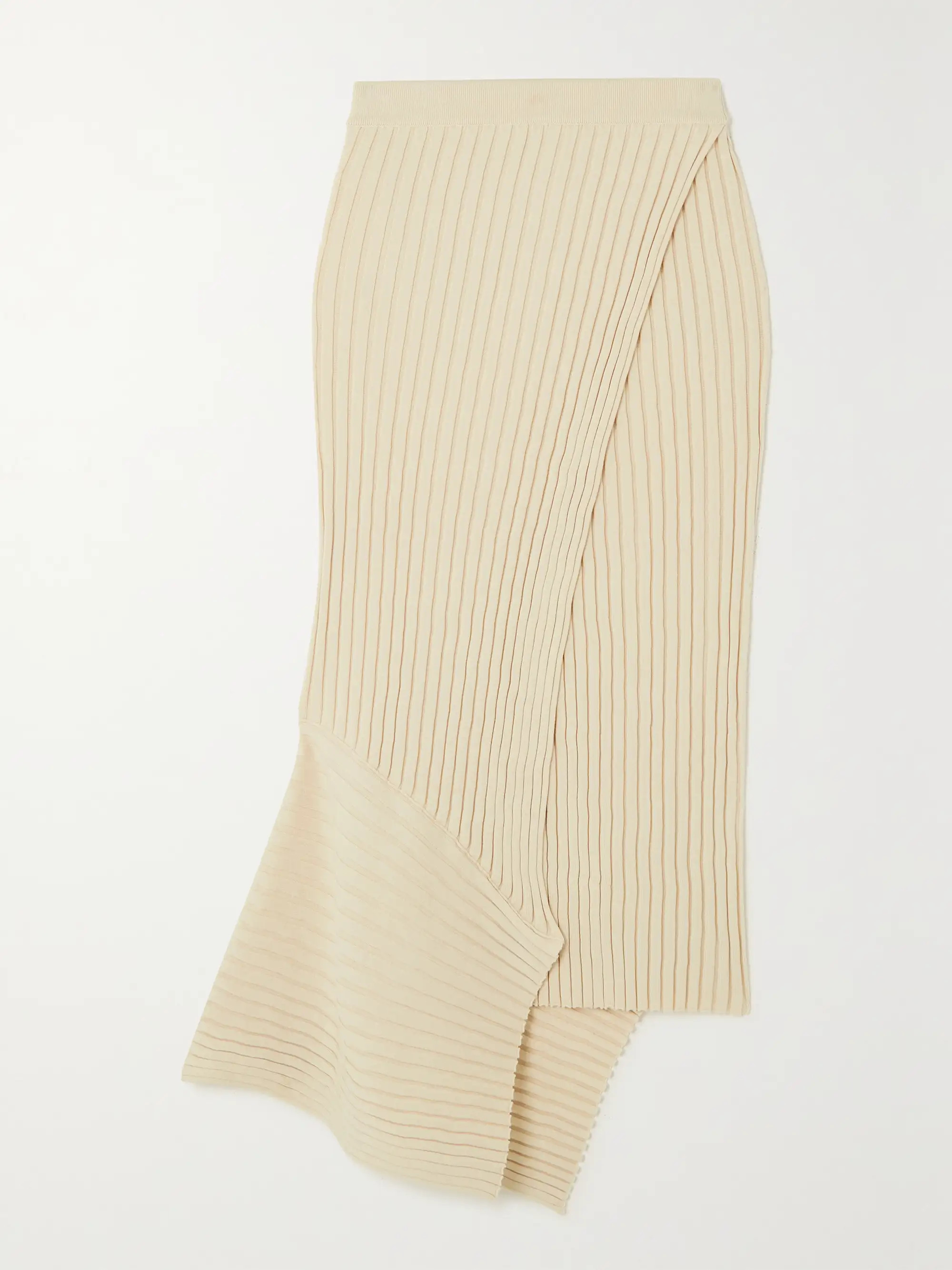 Asymmetric ribbed organic cotton skirt | NET-A-PORTER (UK & EU)