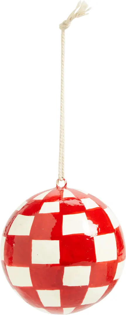 THIE Papier Mâché Check Ornament | Nordstrom | Nordstrom
