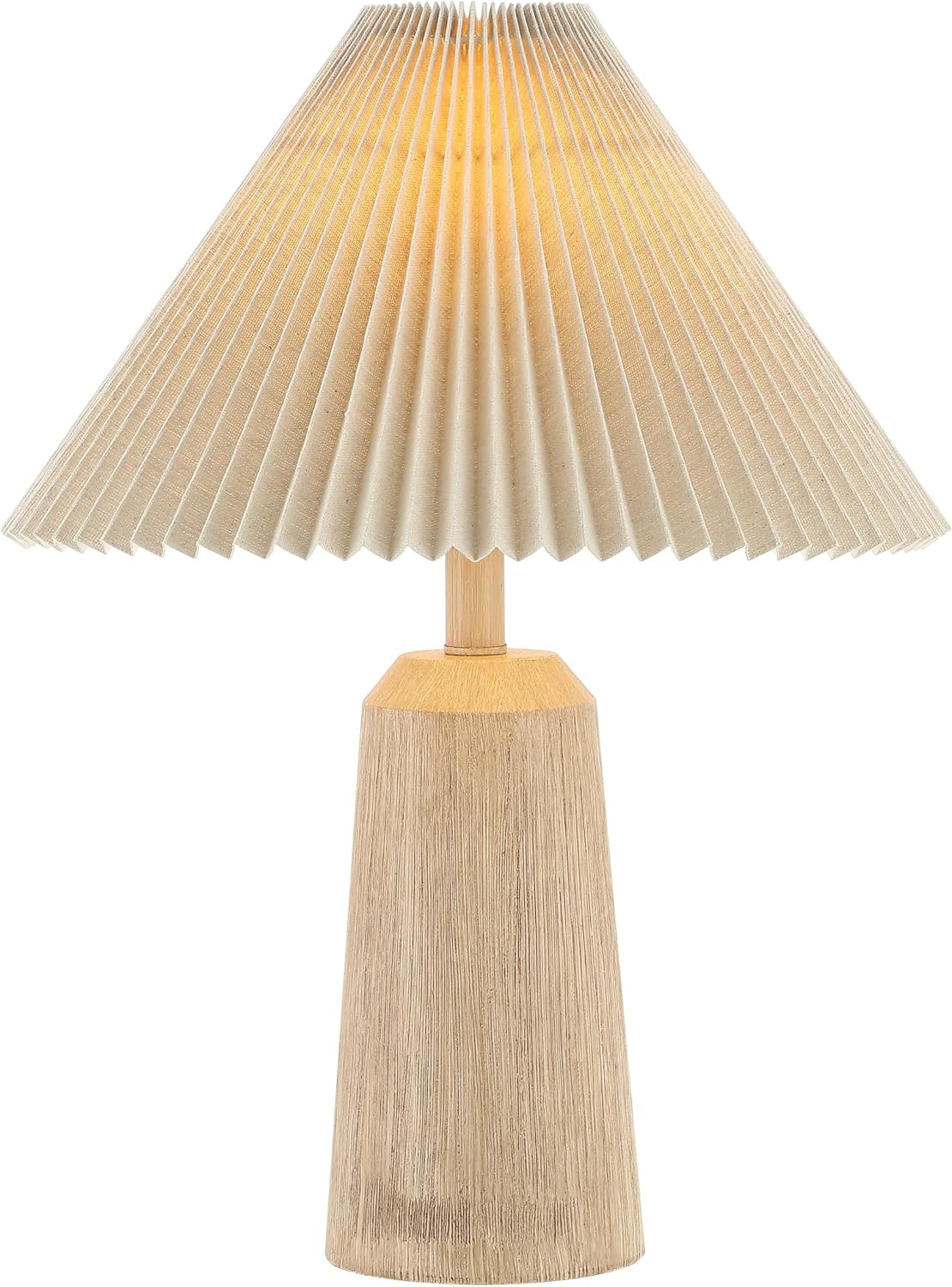 JONATHAN Y Arvid Table Lamp 20.5" Resin Metal Bedside, Beige Wood Finish | Amazon (US)