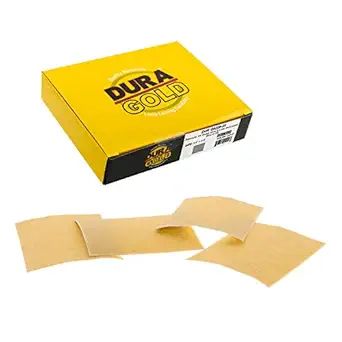 Dura-Gold Premium 1/4 Sheet Gold Sandpaper Sheets, 220 Grit (Box of 25) - 4.5" x 5.5" Size Hook &... | Amazon (US)