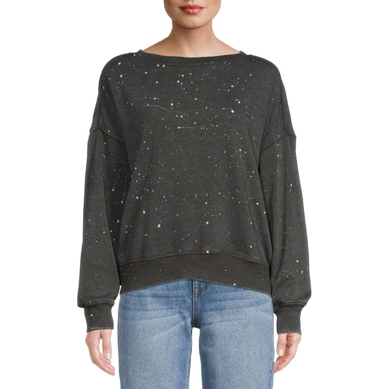 No Boundaries Juniors’ Splatter Sweatshirt | Walmart (US)