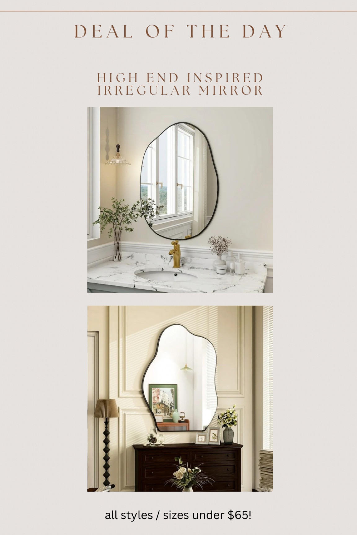 New Walmart mirror!! Best priced irregular shaped mirror I’ve found! Two different styles & each one comes in different sizes 😍😍😍

#LTKFindsUnder100 #LTKSaleAlert #LTKHome