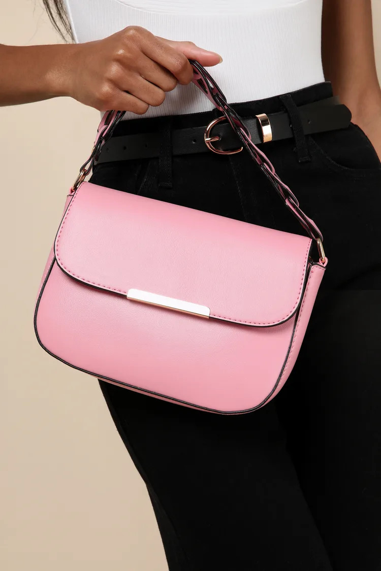 Perfect Moves Pink Interlocking Link Handbag | Lulus