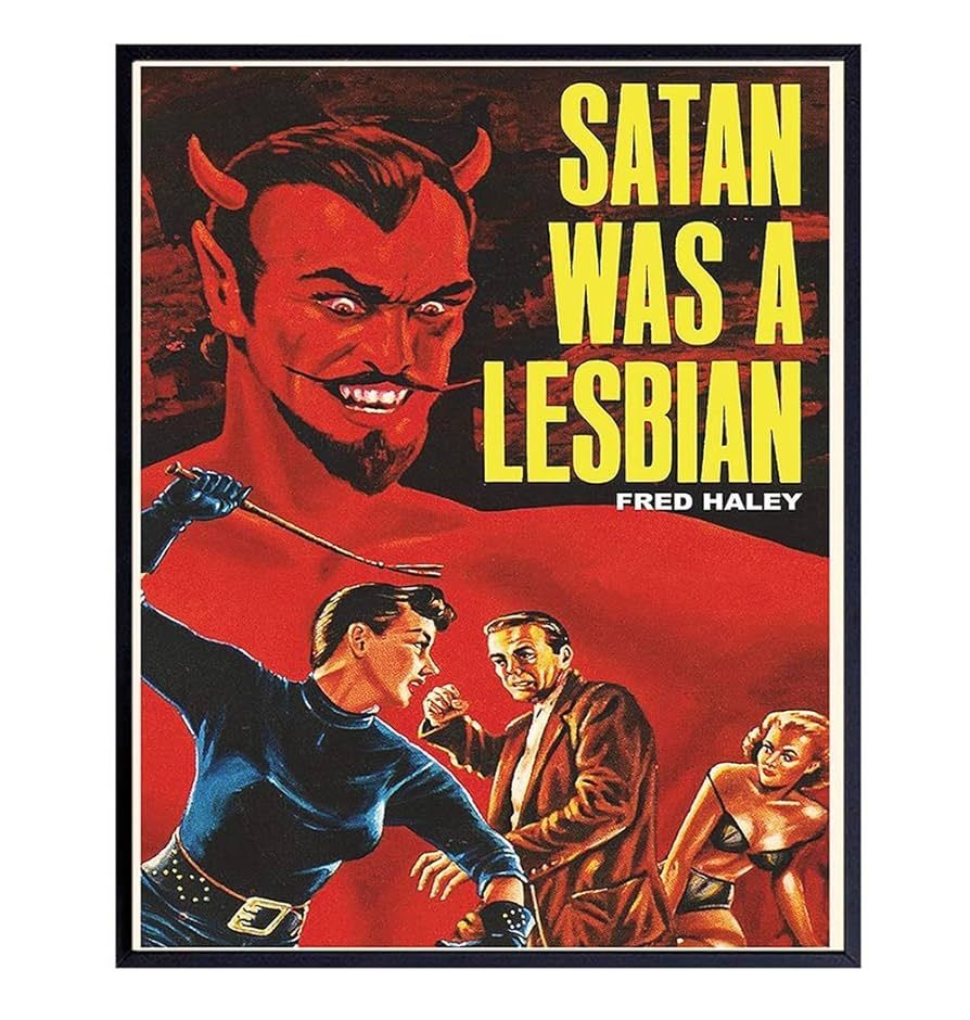 Satan Was A Lesbian Poster - Vintage Retro Movie Wall Art Print - Lesbian Gifts for Girlfriend - ... | Amazon (US)