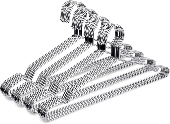 Fayleeko Wire Coat Hangers 40 Pack Strong Heavy Duty Stainless Steel Metal Ultra Thin Space Savin... | Amazon (US)