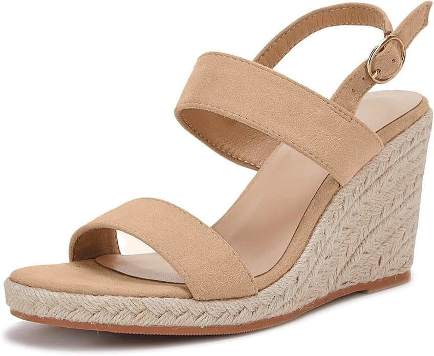 VETASTE Womens Espadrille Wedge Sandals Platform Ankle Strap Open Toe Mules Heels Shoes | Amazon (US)