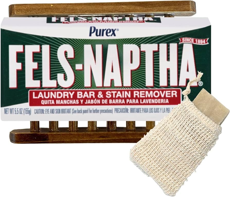 Fels-Naptha Laundry Detergent Bar Soap and Stain Remover Bundle - Includes 1 (5-ounce) Fels-Napth... | Amazon (US)