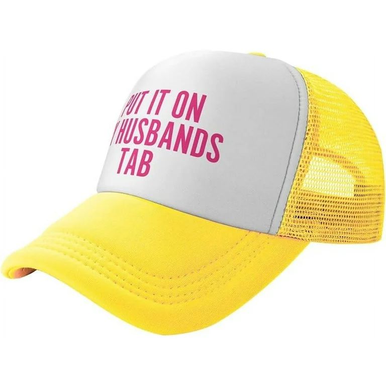 Put It On My Husbands Tab Trucker Hat Pink Father's Day Valentine's Day Mesh Hat Black Men Women ... | Walmart (US)