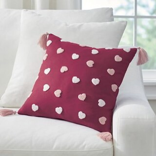 Textured Hearts Pillow | Grandin Road