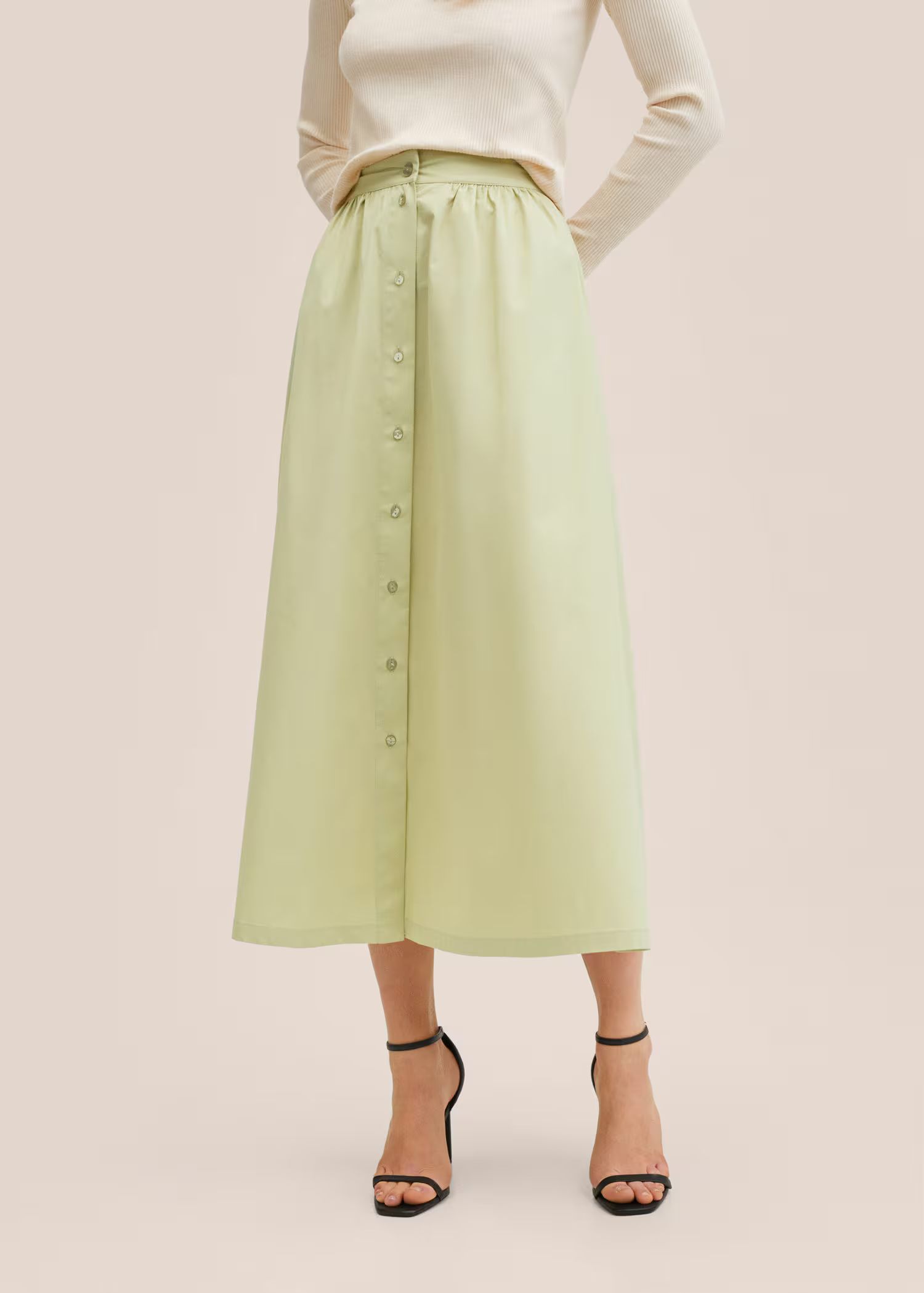 Cotton midi skirt | MANGO (US)