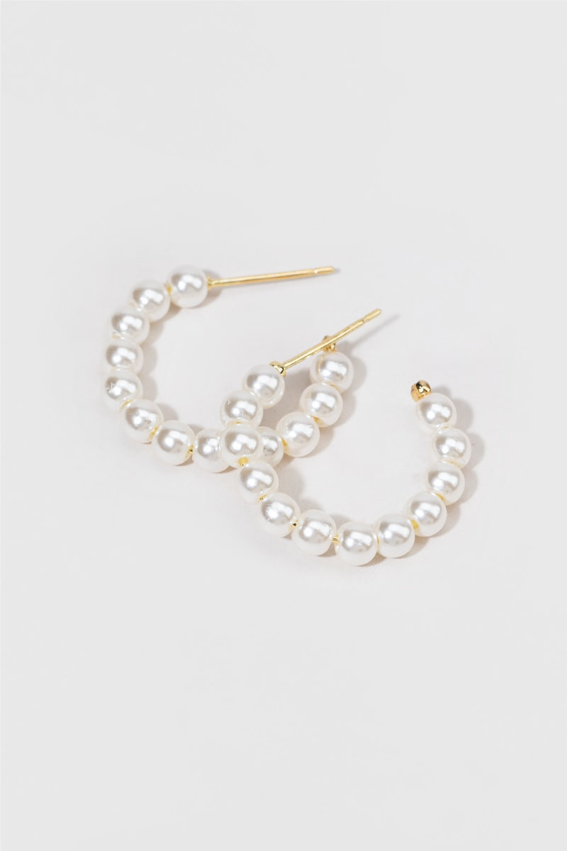 Blaire Pearl Hoop Earrings | Francesca's