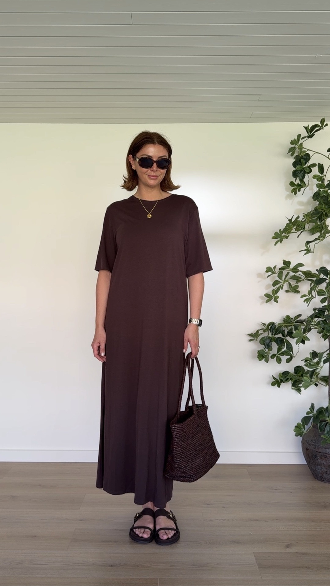 Repeating one of my favourite throw-on outfits from last Summer.

The T-shirt dress I’m wearing is linked as ‘Exact’ but sizes are low in the brown so I have also linked the new season version. I tried this dress on yesterday to compare the two and the new season version is shorter than last years, has a slit up both sides rather than 1 and comes up a little bit bigger in size.

Size reference: I’m a UK size 10, with 28” waist, 34B bust and I’m 5’9.

I have a size S in the original dress but you can size up for a looser fit. In the new season dress I would say to stick with your usual size.

#LTKuk #LTKeurope #LTKdresses