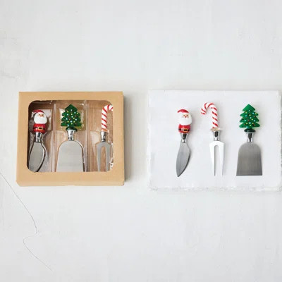 Stainless Steel Cheese Knives With Glass Handle | Wayfair North America