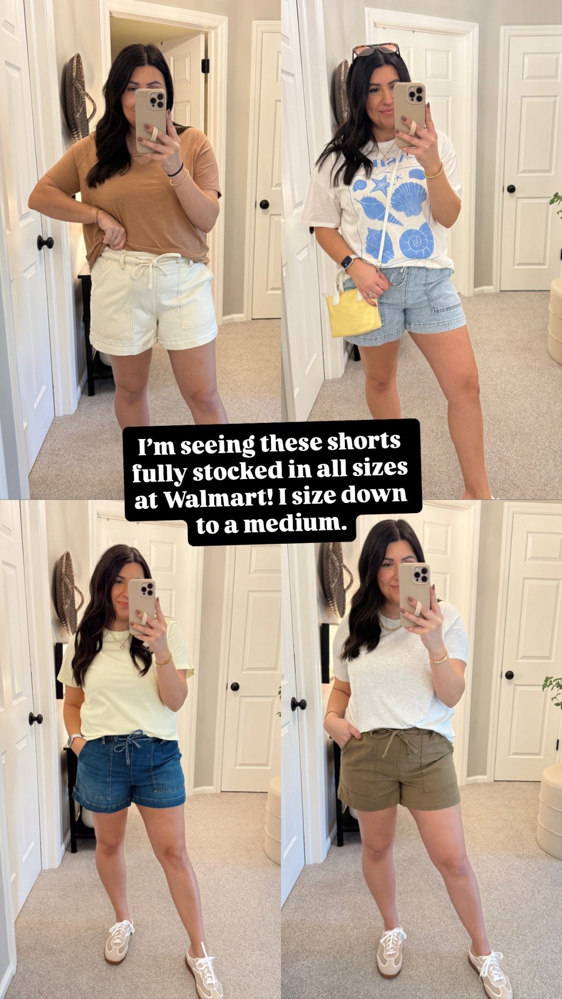 The best drawstring shorts from Walmart this year! 
I sized down to a medium 
Large in all tees
0x in plus size tee

#LTKfitnessgoals #LTKmomlife #LTKootd