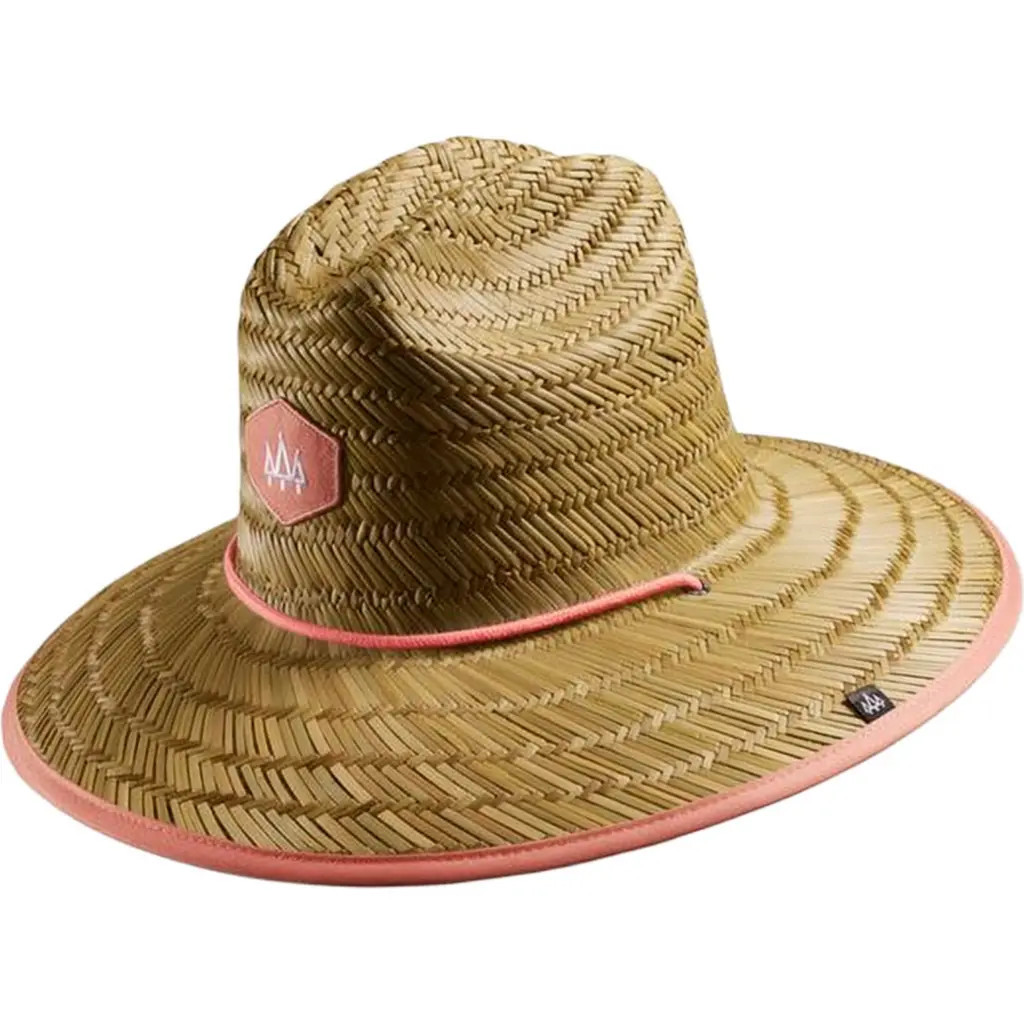 Hemlock Bare Straw Lifeguard Hat in Coral Trim at Nordstrom | Nordstrom