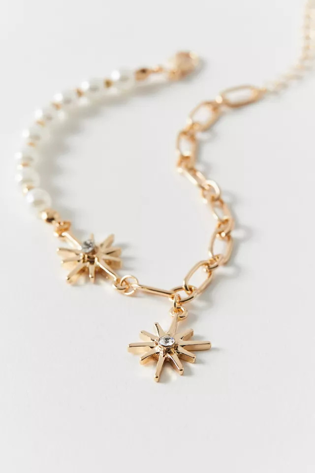 Celeste Star Pearl And Chain Bracelet | Urban Outfitters (US and RoW)