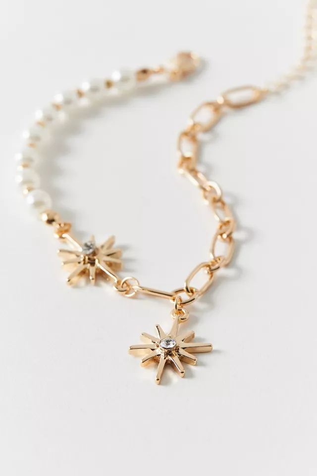 Celeste Star Pearl And Chain Bracelet | Urban Outfitters (US and RoW)
