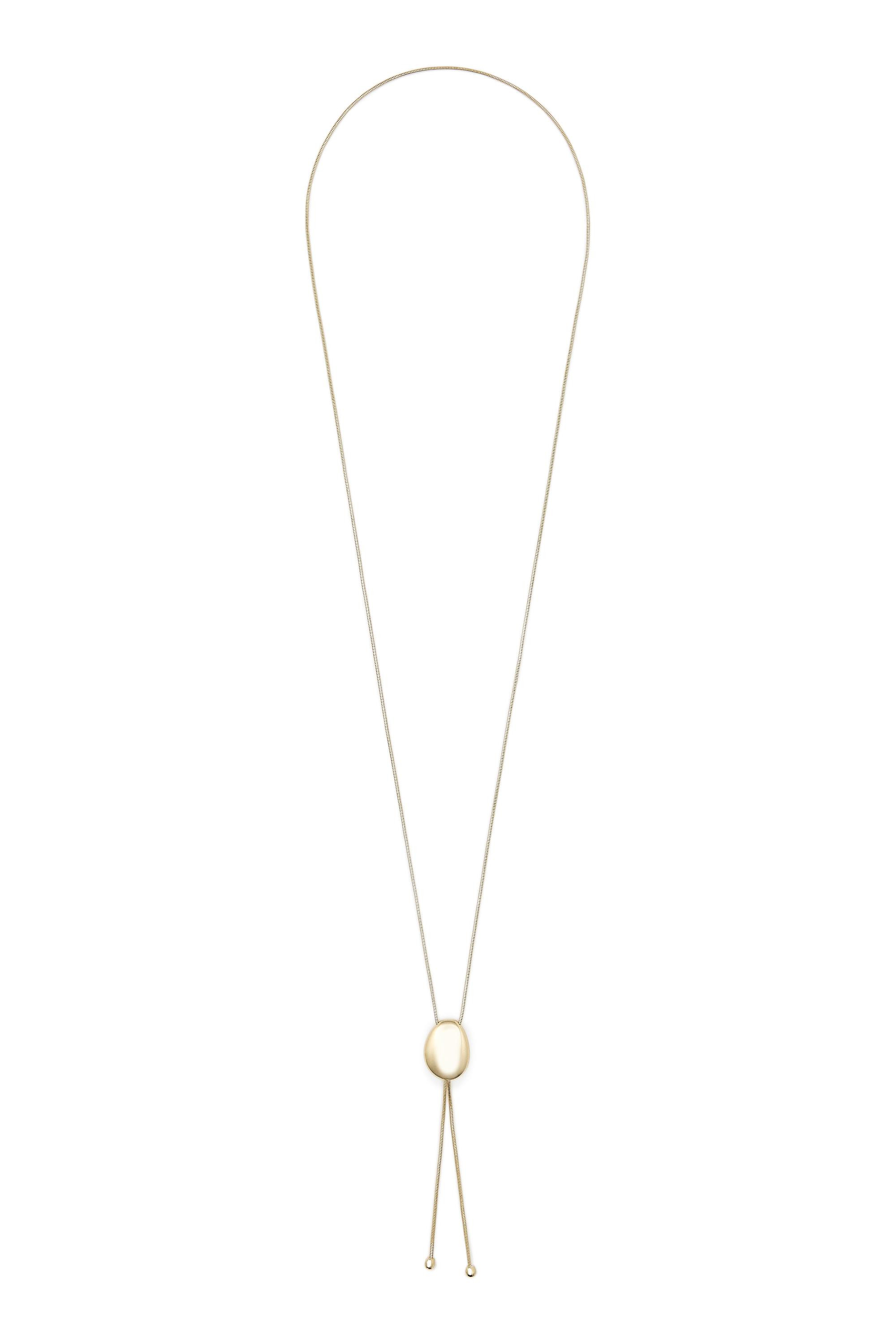 Suede metal tie necklace - GOLDEN | Massimo Dutti US