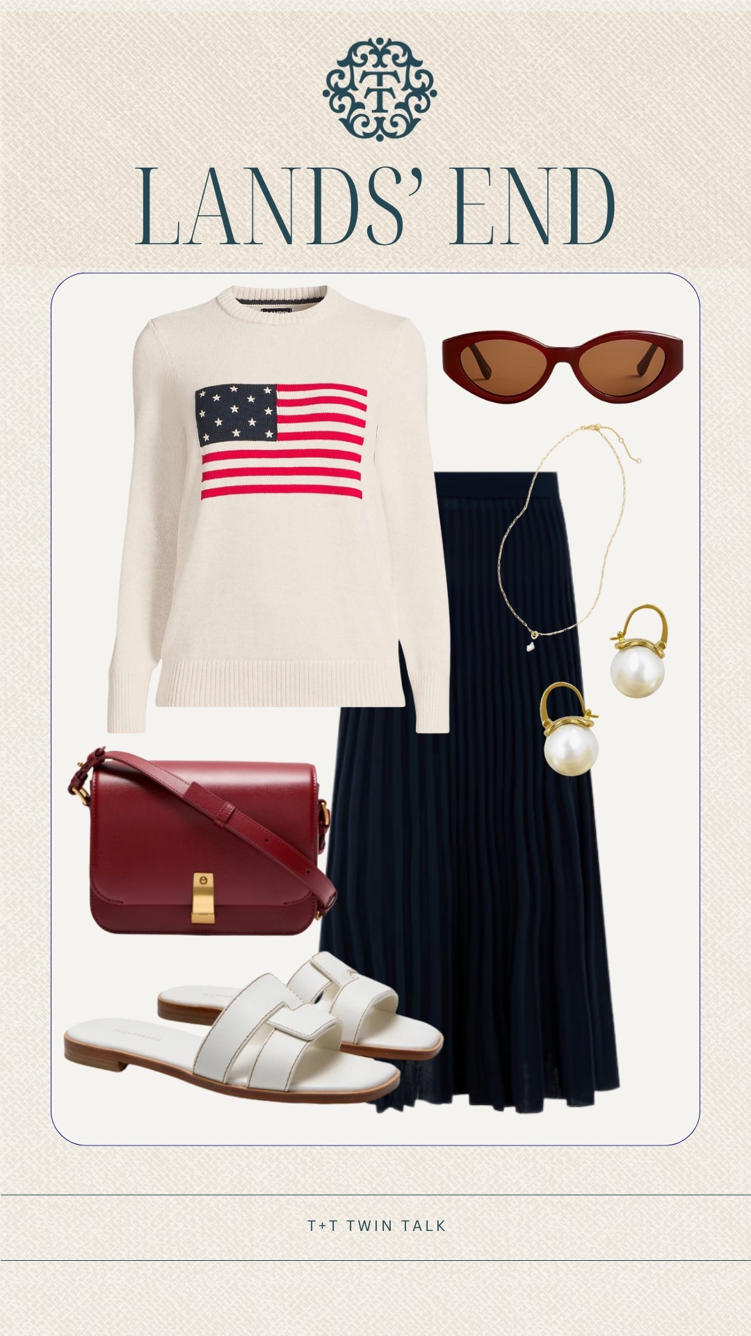 Always reaching in our closet for this Lands’ End American flag sweater! Dress it up with a navy pleated skirt and some white sandals!

#LTKMidsize #LTKSeasonal #LTKOver40