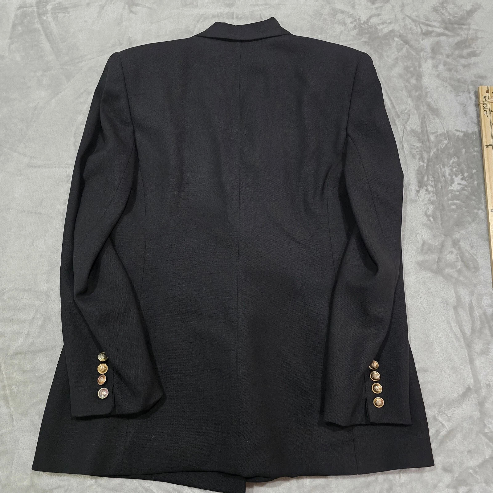 Ralph Lauren Women's Black Wool Double Breasted Crest Crown Logo Button Blazer  | eBay | eBay US