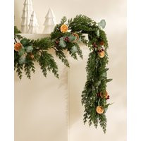6' Orange & Eucalyptus Faux Garland | McGee & Co. (US)