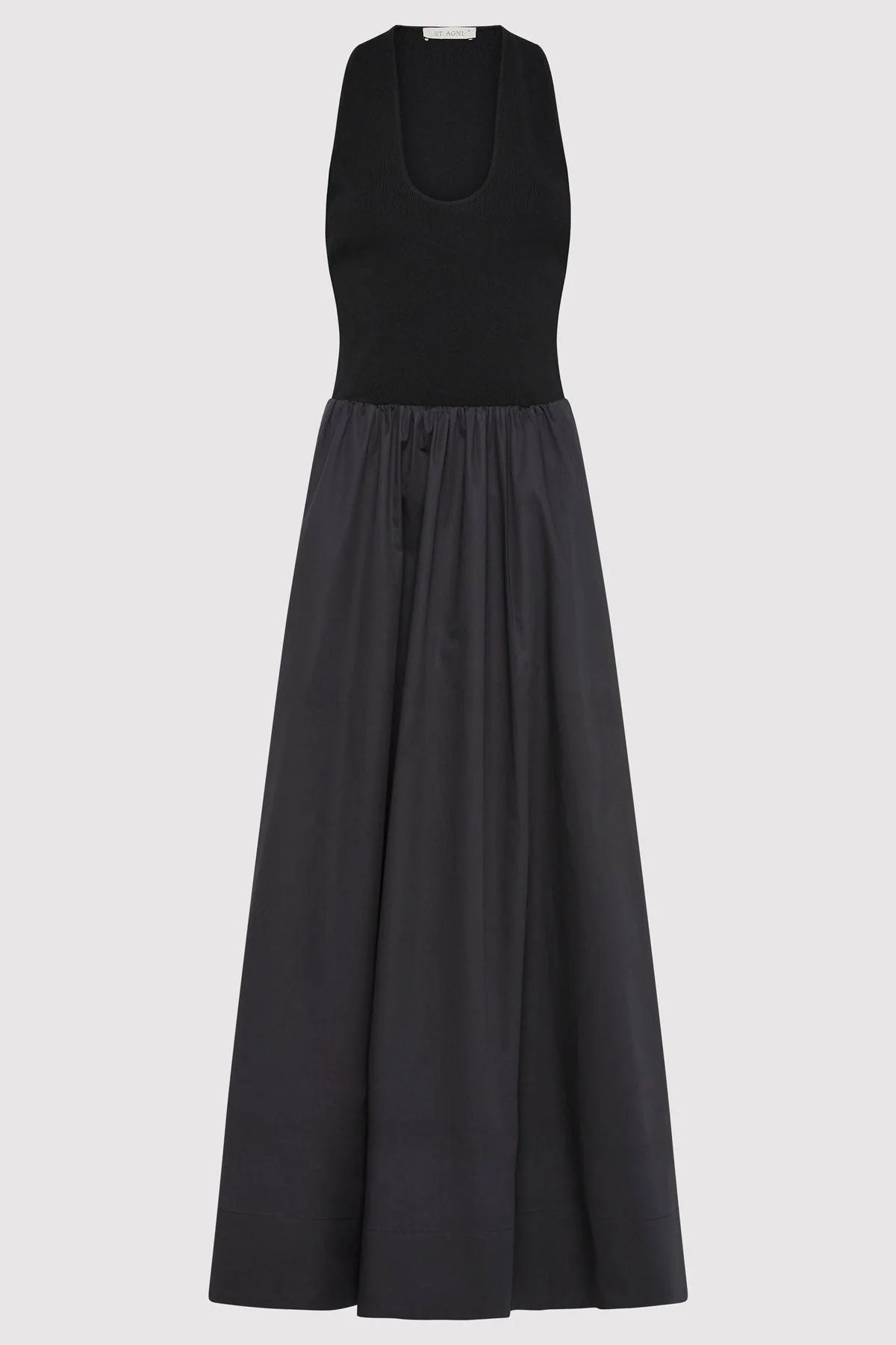 Plunge Neck Dress - Black | St. Agni