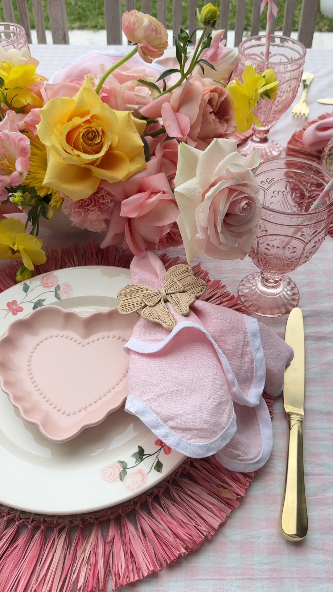 Friday florals 🌼 🌸 The leftover birthday  flowers were giving us Valentine’s Day vibes, so we set up a tablescape with our favorite pieces. Comment TABLE for links. 

#LTKSeasonal #LTKHome