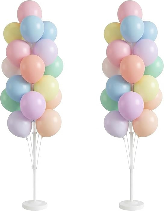 Pastel Balloon Column Kit Set of 2 With Macaron Latex Balloons Stand Included - Base,Pole,Balloon... | Amazon (US)