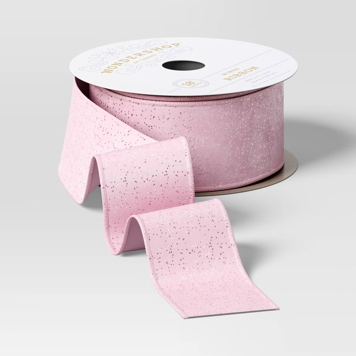 18’ Christmas Premium Ribbon Pink with Glitter - Wondershop™ | Target