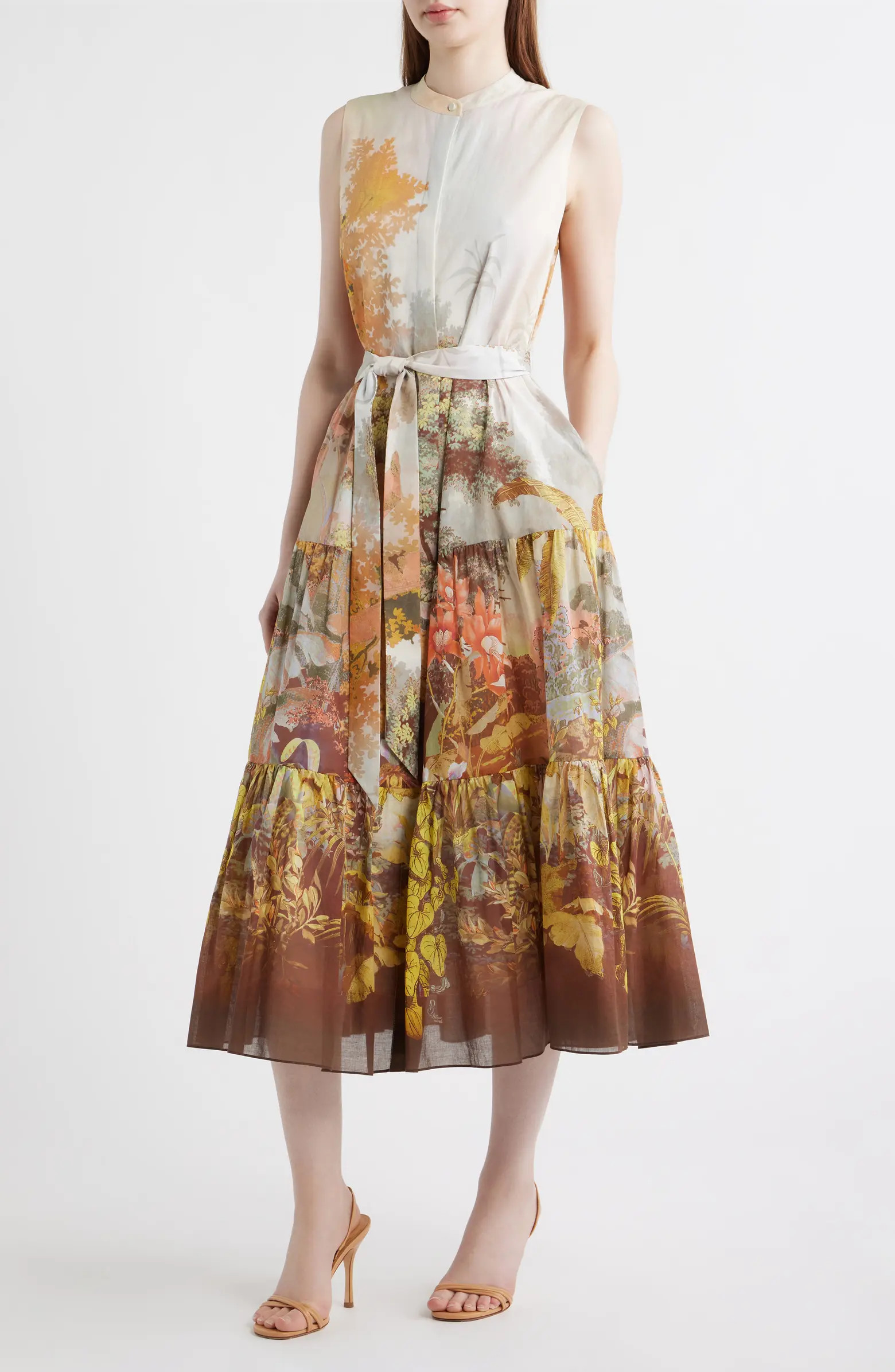 KOBI HALPERIN Jill Placed Print Sleeveless Cotton Shirtdress | Nordstrom | Nordstrom