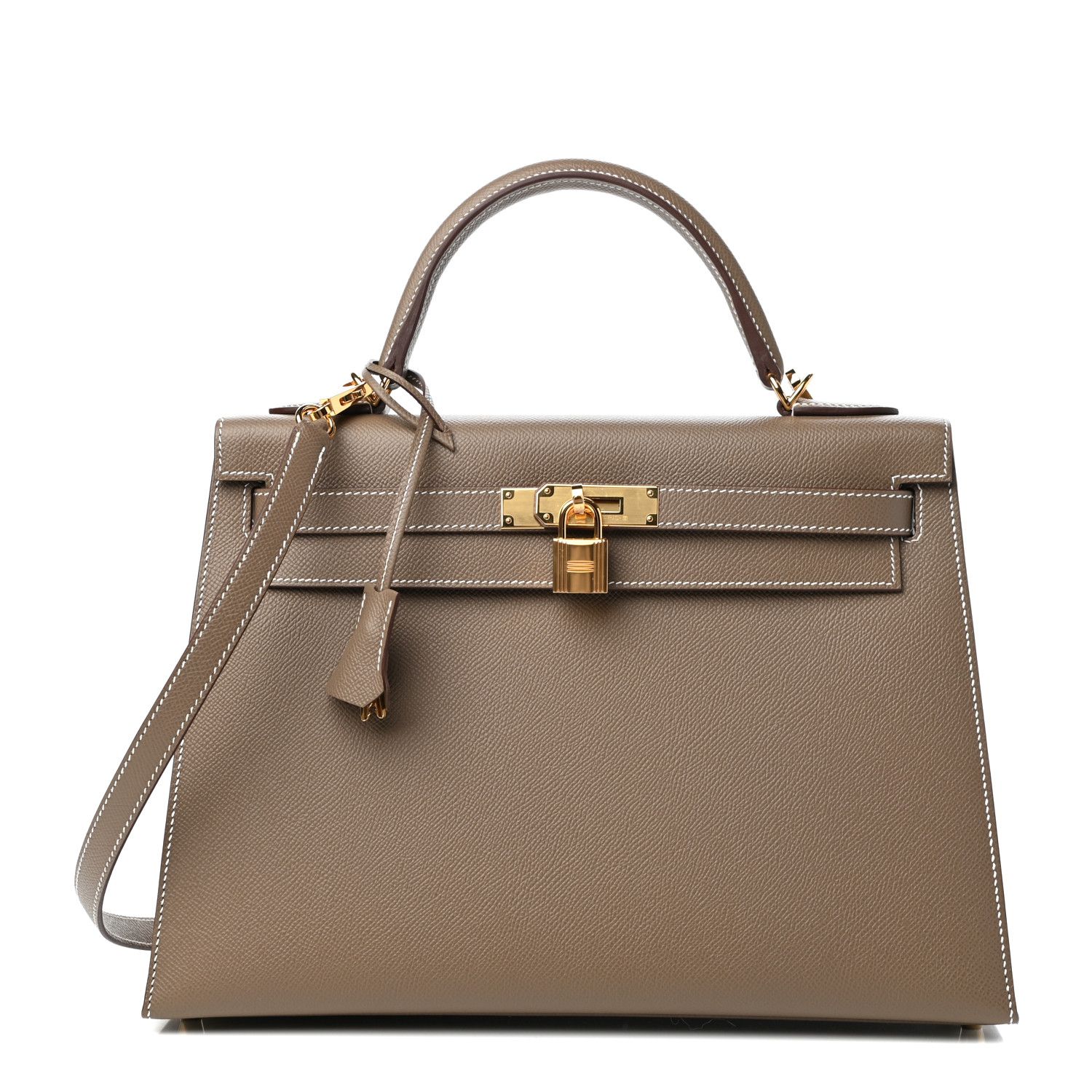 HERMES Epsom Kelly Sellier 32 Etoupe | FASHIONPHILE | Fashionphile