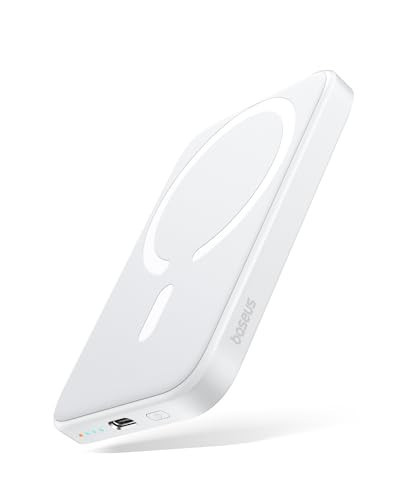Baseus Magsafe Portable Charger for iPhone, 6,000mAh 20W Magnetic Power Bank, Fast Charging Wireless Battery Pack with 20W USB-C for iPhone 16/15/14/13/12 Series, 2024 Version,White | Amazon (US)