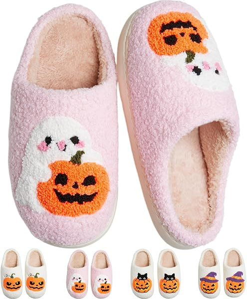 Cute Fuzzy House Slippers for Women Men Non-Slip Memory Foam Shoes | Amazon (US)
