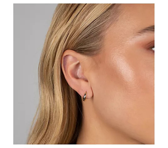 By Adina Eden 14K Gold Mini Graduated Huggie Ho op Earrings - QVC.com | QVC