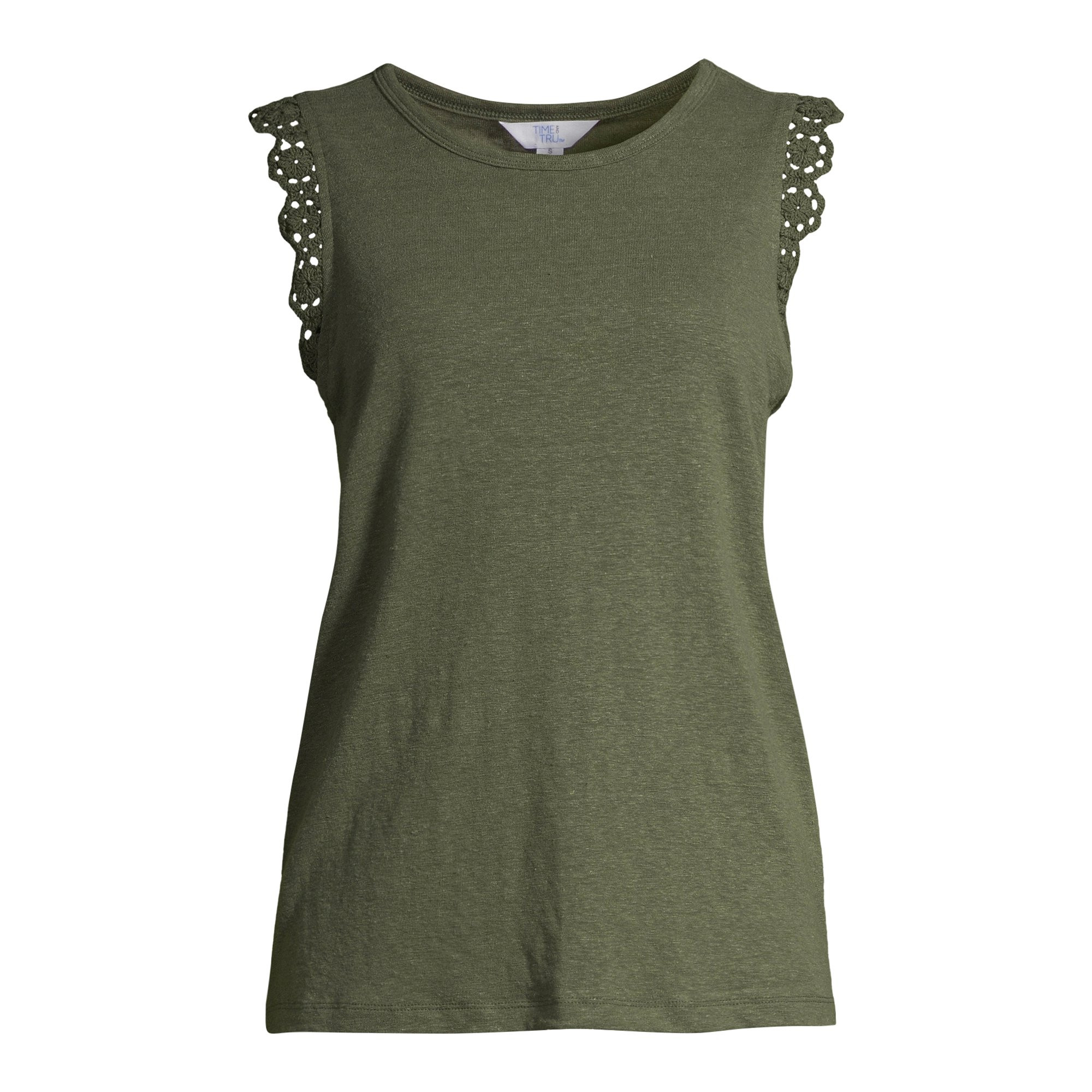 Time and Tru Women's Crochet Trim Tank | Walmart (US)