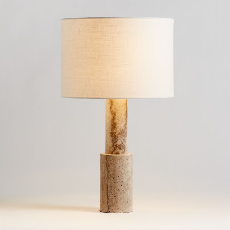 Jorgen Silver Travertine Table Lamp + Reviews | Crate & Barrel | Crate & Barrel