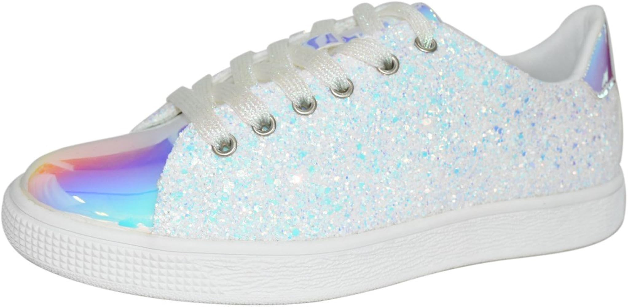 LUCKY STEP Glitter Sneakers Lace up | Fashion Sneakers | Sparkly Shoes for Women | Amazon (US)